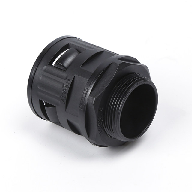 PA nylon plastic corrugated pipe fitting quick straight plug fitting connection threading hose fixing head waterproof fitting