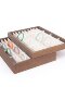High-end jewelry bracelet storage display box bracelet velvet cloth necklace tray solid wood viewing pallet 40 grid jade pallet
