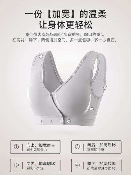 【C-G大码大胸】哺乳内衣大罩杯防下垂产后喂奶专用夏季薄款胸罩 — 2