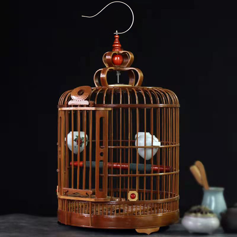 Clearance of Kaili Cage Painted Thrush Cage Bamboo Boutique Bamboo Weaving Full Set of Accessories Handmade Wool Brothers Bamboo Special Bird Cage Bamboo