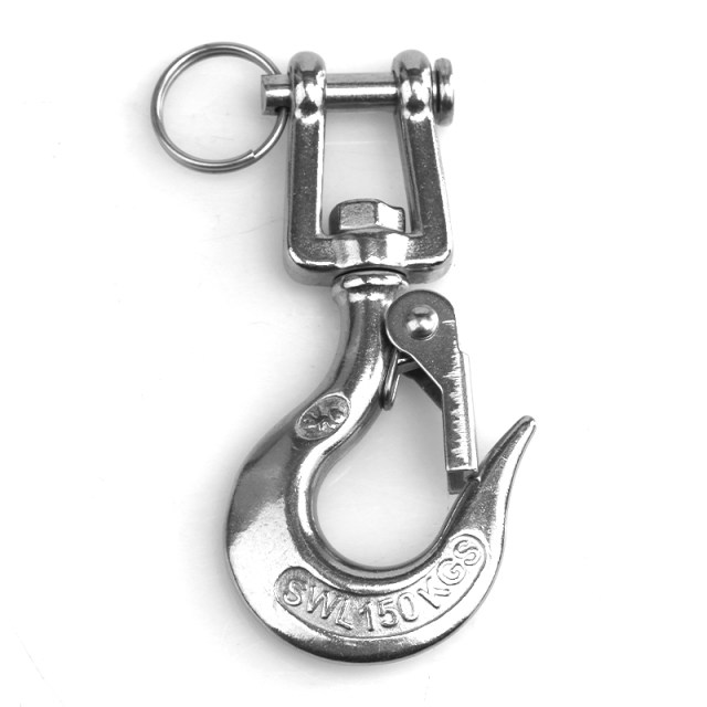 304 stainless steel large load-bearing hook hook rotary ring hook cargo hook lifting hook American lifting hoist hook hoist hook