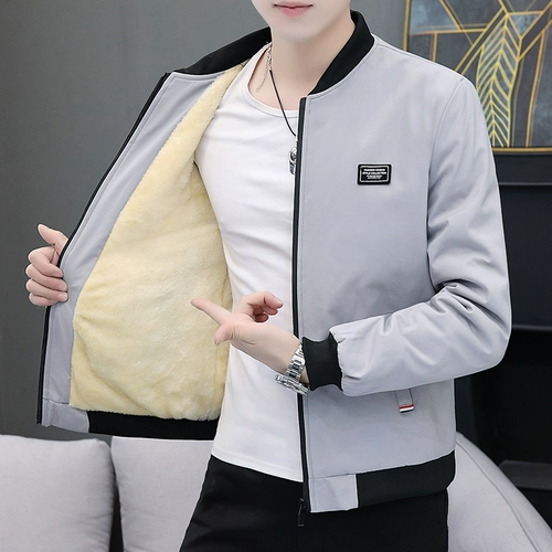 Куртка, флисовый осенний пуховик, в корейском стиле, увеличенная толщина