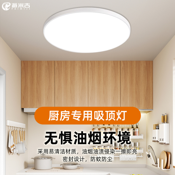 厨房专用吸顶灯防油烟防虫三防灯简约现代卫生间浴室阳台照明灯具