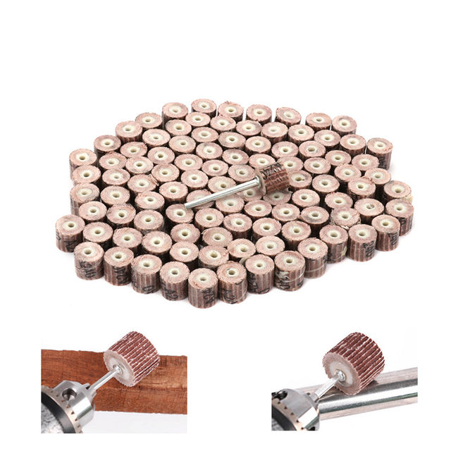 Louver grinding head with handle, metal grinding and deburring electric grinding head, woodworking polishing cloth wheel, 3MM handle, live handle impeller
