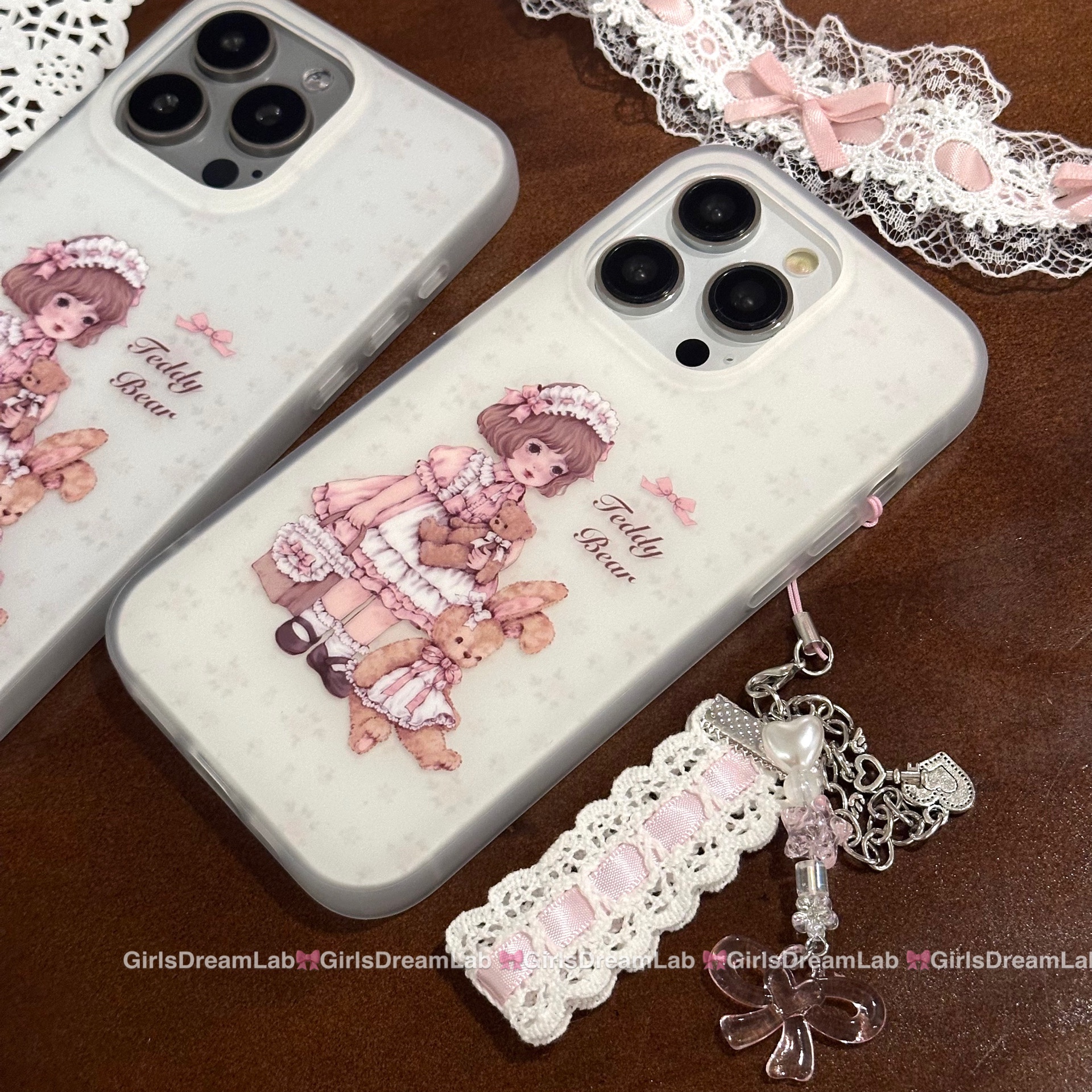 ORIGINAL HOMEMADE PINK WINGS LACE GIRL HEART SUBCULTURE MOBILE PHONE PENDANT BAG HANGING KEYCHAIN GOOBEN PENDANT