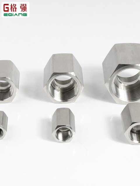 304 stainless steel hexagonal inner wire direct joint 1 minute-1 inch straight-through English internal thread quick transition joint