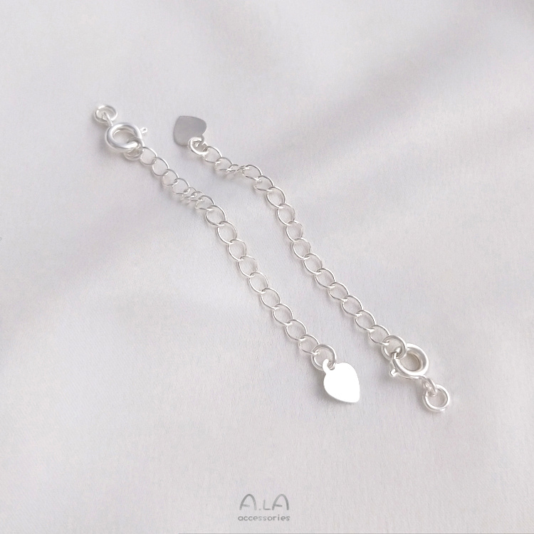 SILVER SPRING BUCKLE TAIL CHAIN COPPER PLATED THICK SILVER COLOR RETENTION EXTENSION CHAIN DIY BRACELET NECKLACE ENDING BUCKLE EXTENSION CHAIN ACCESSORIES