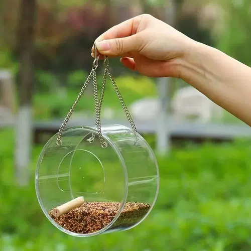 Птичья открытая балкона кормушка подвеса на открытом воздухе водонепроницаемый аквариум дикий акриловый кормление воробья