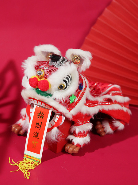 醒狮提线木偶送小孩儿童节中国风复古玩具民俗民间传统手工舞狮子