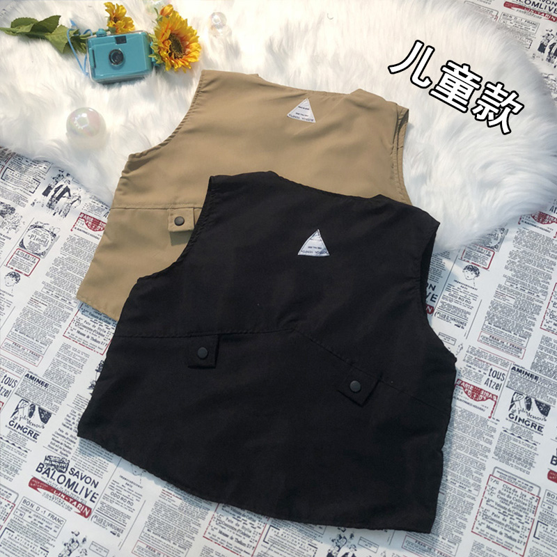 CUSTOM CHILDRENS VEST MULTI-POCKET TACTICAL COAT MEDIUM AND LARGE CHILDRENS WORKWEAR PRINTED STREET DANCE HIP-HOP VEST PRINTED LO