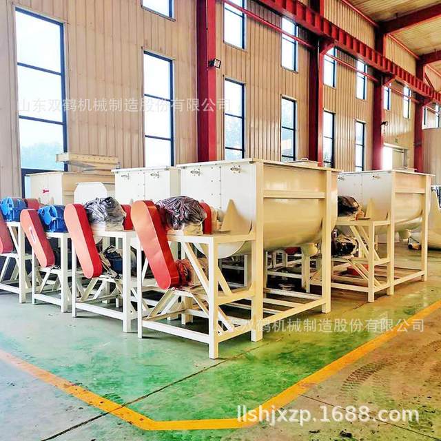 Shandong large horizontal single-axis double-spiral mixer, convection shear feed mixer, livestock and poultry feed machine