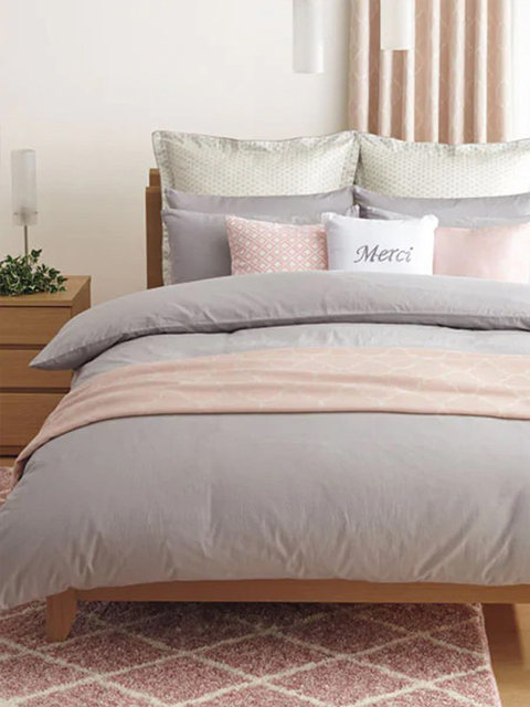 NITORI Yideli Home Bedroom Solid Color Simple 100% Full Cotton Quilt Cover Bed Sheet PALETTE
