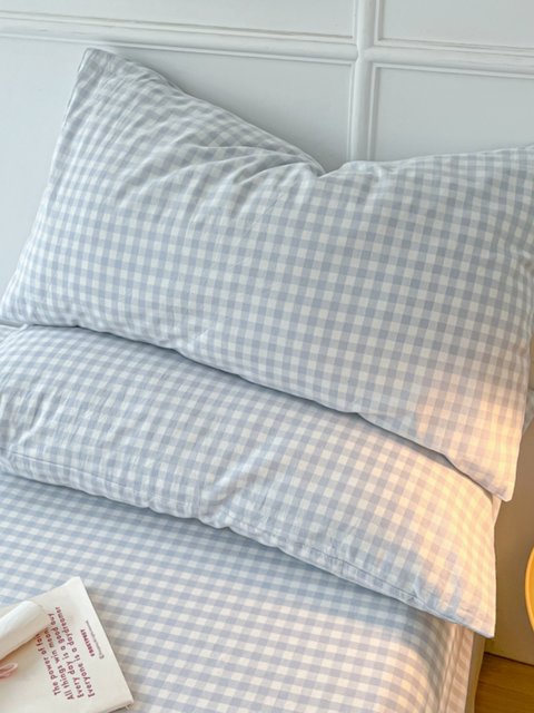 Washed cotton plaid bed cover three-piece set non-slip sheet single piece Simmons mattress dust cover protective cover bed cover