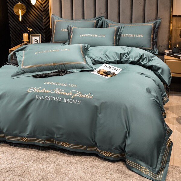 五星级酒店纯棉四件式100全棉床单被罩1.5/1.8m双人被套床上用品