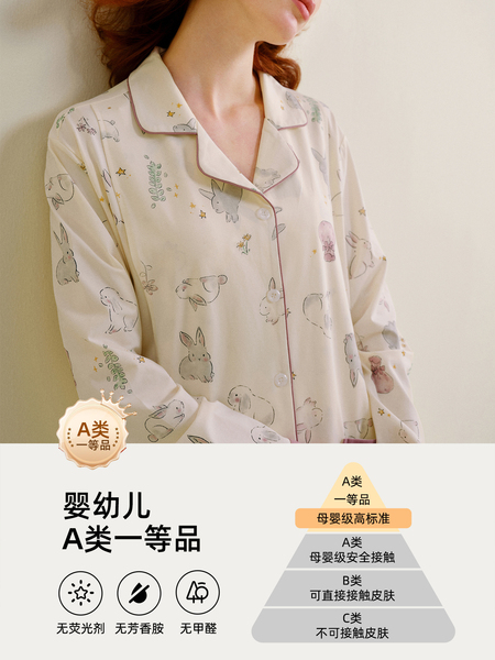 sohiwoo曦物月子服秋冬季纯棉吸汗睡衣孕妇产后哺乳家居服11月份 — 4