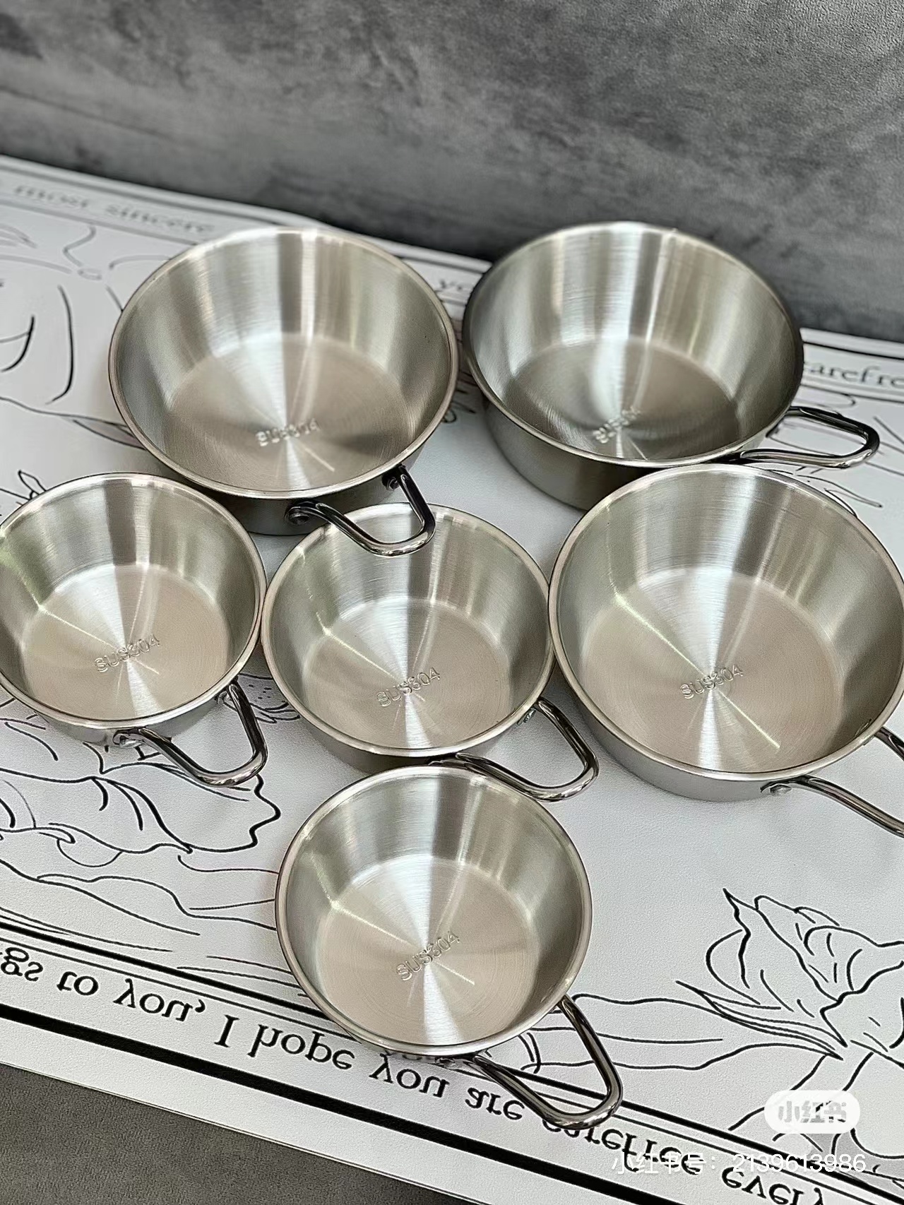 수출주문  몇 개 더 비축하는 것이 좋습니다  304 스테인리스 막걸리 그릇 손잡이와 음식 준비 접시