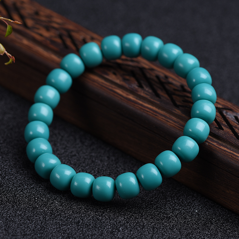 호북 원래 광산 청록색 팔찌 구식 구슬 팔찌 배럴 구슬 팔찌 젤리 소재 높은 도자기 커플 남성과 여성