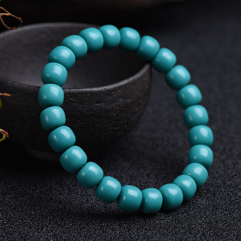 호북 원래 광산 청록색 팔찌 구식 구슬 팔찌 배럴 구슬 팔찌 젤리 소재 높은 도자기 커플 남성과 여성