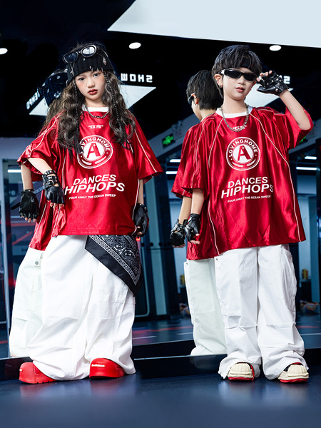 儿童演出服hiphop街舞童装炸街男童潮服套装夏季架子鼓表演服女童 — 2