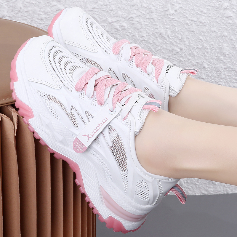 RED GREEN FLY VERSATILE WOMENS SNEAKERS 41-424024 SIZE MESH NEW SUMMER SHOES BIG DADDY BREATHABLE RUNNING BREAK