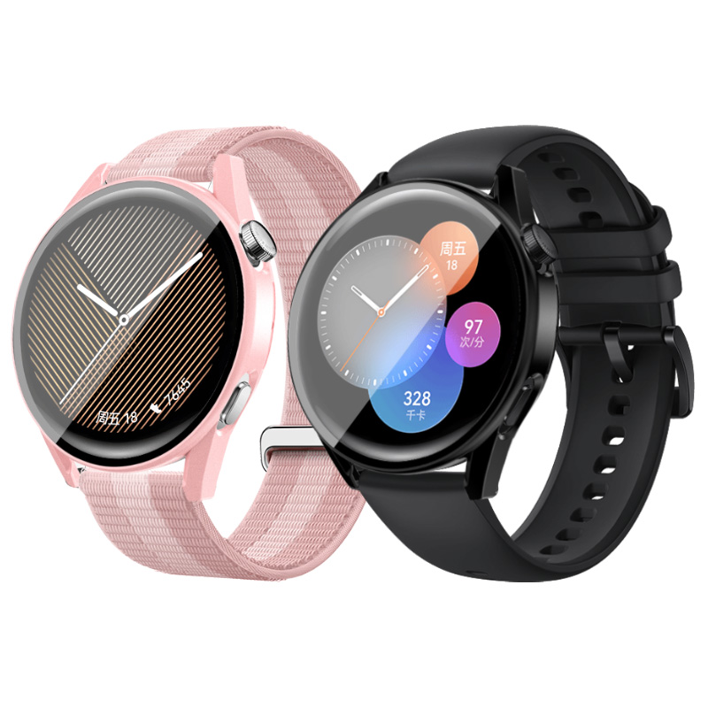 SUITABLE FOR HUAWEI GT3 WATCH PROTECTIVE CASE WATCH GT3 WATCH PROTECTIVE CASE INTEGRATED CASE INTEGRATED SHELL ANTI-DROP AND ANTI-SCRATCH SHELL 42MM WATCH NON-DETACHABLE CHARGING RUBBER CASE ALL-INCLUSIVE WOMENS ACCESSORIES SILICONE STRA...