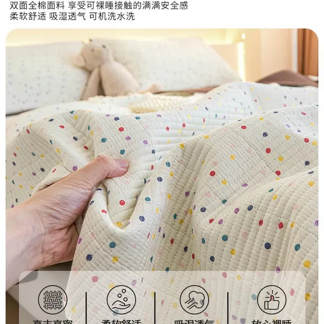 双面全棉床盖单件加厚榻榻米夹棉绗缝床单被罩四件套单人防滑炕盖