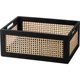 MOMO HOME Japanese-style solid wood storage basket black square storage box home storage