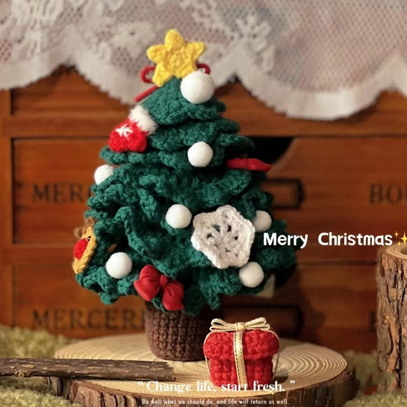 HAND-WOVEN CHRISTMAS TREE DIY MATERIAL PACK HOMEMADE WOOLEN SANTA CLAUS CHRISTMAS EVE CREATIVE GIFT FOR GIRLFRIEND