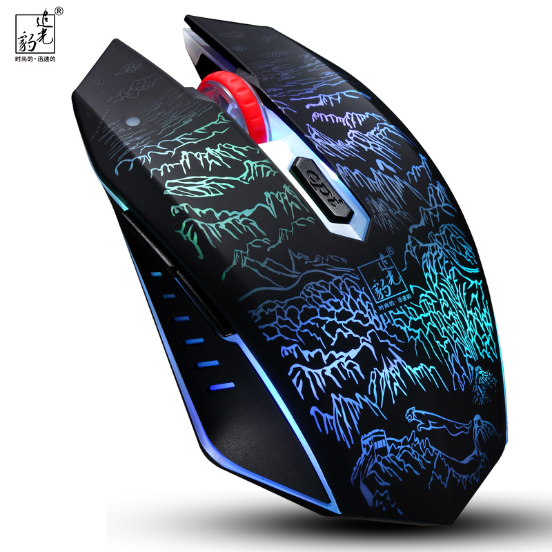 CHASING LIGHT LEOPARD T9 WRANGLER 6D 발광 마우스 유선 광 USB 게임용 광 마우스 유선 인터넷 카페 마우스