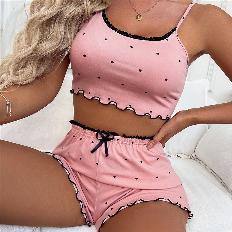 NEW LACE PIJAMA PRINT WOMENS PAJAMA SETS V-NECK SRETCH SATI