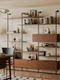 Italian minimalist creative partition display shelf bookcase multi-layer solid wood storage rack adjustable integrated wall-facing bookcase