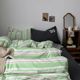 Spring and summer four-piece set of dopamine wash cotton 1.8 bedding quilt cover bed sheet quilt cover student dormitory three-piece set