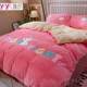 Genuine lanve art lamb velvet four coral cover velvet quilt cover double-sided winter milk velvet bed sheet bed top home textile