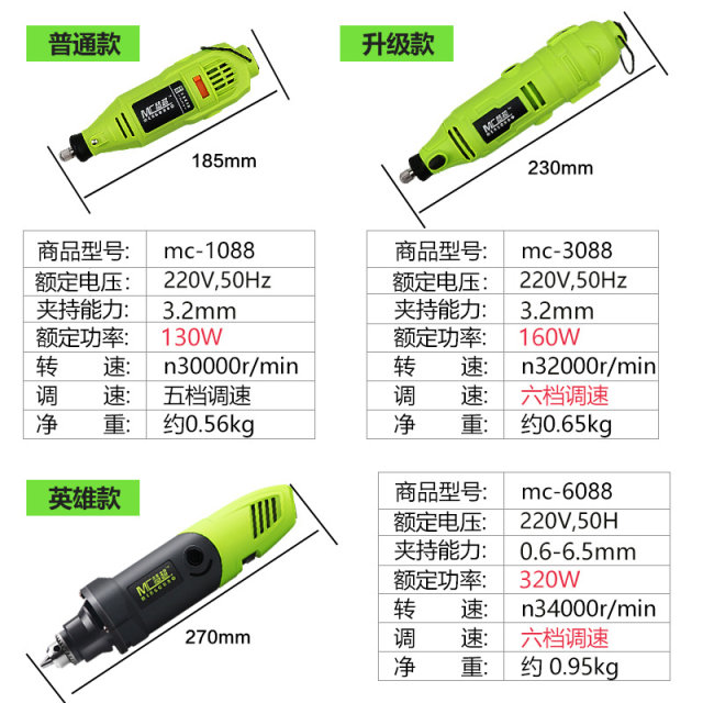 梦超电磨机打磨机电动小型雕刻机笔迷你抛光机玉石木雕工具小电钻
