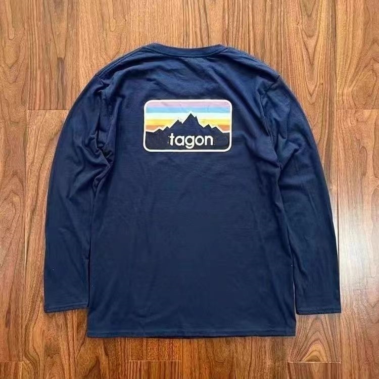 EUROPEAN GOODS ORIGINAL SINGLE OUTDOOR MENS AND WOMENS MOUNTAIN PRINT SHORT-SLEEVED LOOSE LONG-SLEEVED UNDERSHIRT COUPLES