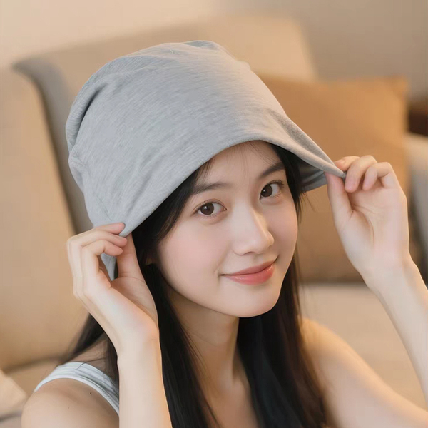 双层棉月子帽秋冬产妇纯色睡觉可戴产后防风保暖大头围孕妇帽子女 — 4