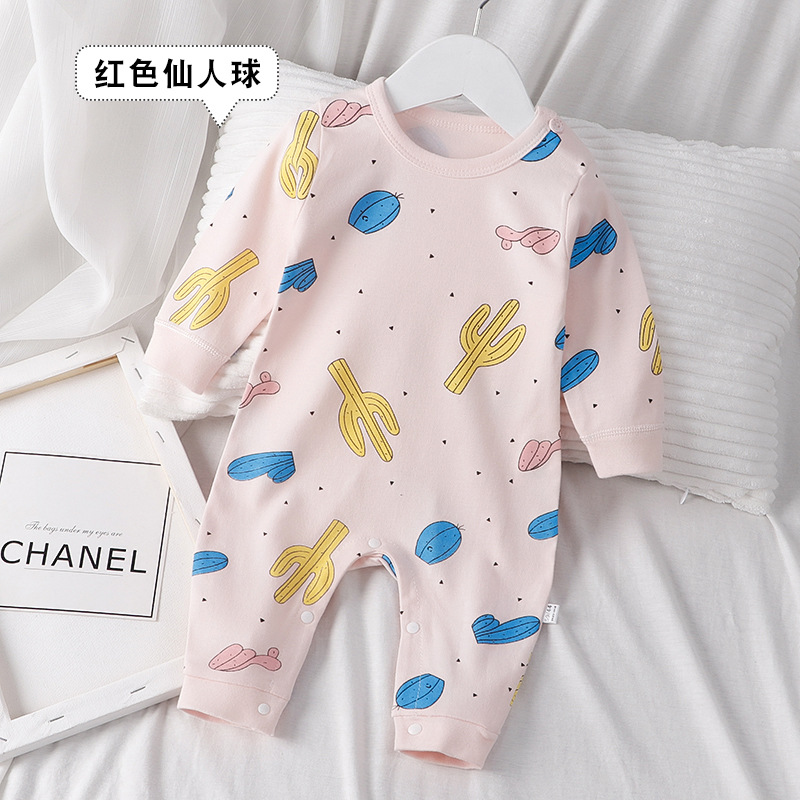 2 FOLD DISCOUNT STORE NEWBORN ONESIES AUTUMN CLOTHES COTTON FULL MOON CRAWLING CLOTHES PAJAMAS CHILDRENS 0-2 YEARS OLD