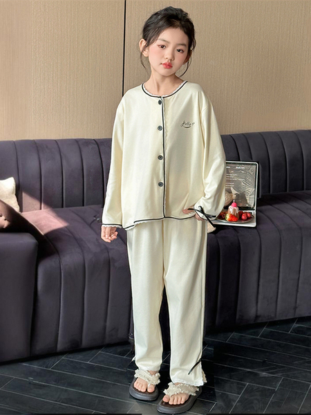 2026新款大女童长袖家居服秋季小孩全棉高端儿童睡衣春秋纯棉套装