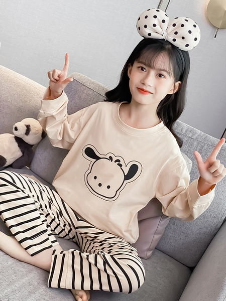 2026新款儿童家居服中大童小孩夏季空调服长袖女童睡衣春秋款纯棉 — 4