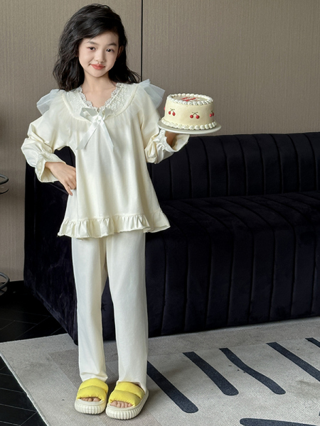 儿童睡衣春秋纯棉2026新款大女童家居服秋季长袖小孩全棉套装洋气 — 2