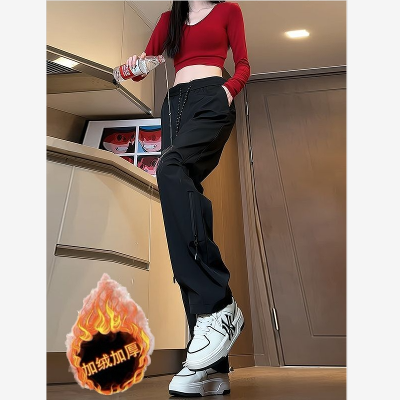 秋冬防水防风登山冲锋裤男女潮机能工装裤美式宽松户外运动长裤子