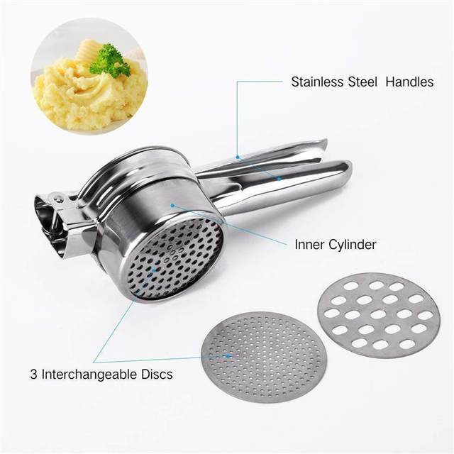 Stainless steel potato mud pressing device potato masher manual juice pressing device pumpkin mud pressing device kitchen tools