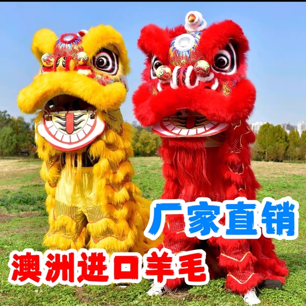 舞狮道具醒狮羊毛南狮佛山舞狮子头泡沫狮头成人双人单人舞狮全套