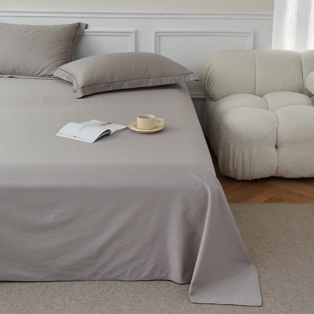 High-end solid color 100 Xinjiang long velvet cotton bed sheets single piece pure cotton wash super soft naked sleeping single sheets bed sheets
