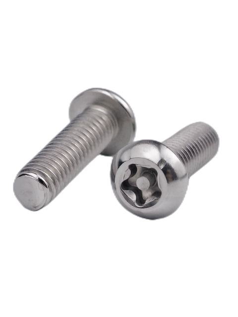Pentagonal anti-theft screw with column 304 stainless steel flat round head five-star anti-tamping bolt M3-M6