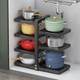 Pot rack, pot storage, floor-standing kitchen storage rack, sink cabinet, multi-layer pot, adjustable angle rack