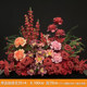 Wedding simulation flowers engagement decoration flower arrangement wedding banquet wedding wall hanging flower arrangement red photography background flower pile