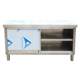 Stainless steel workbench kitchen sliding door two-story operating table load table household commercial storage cabinet