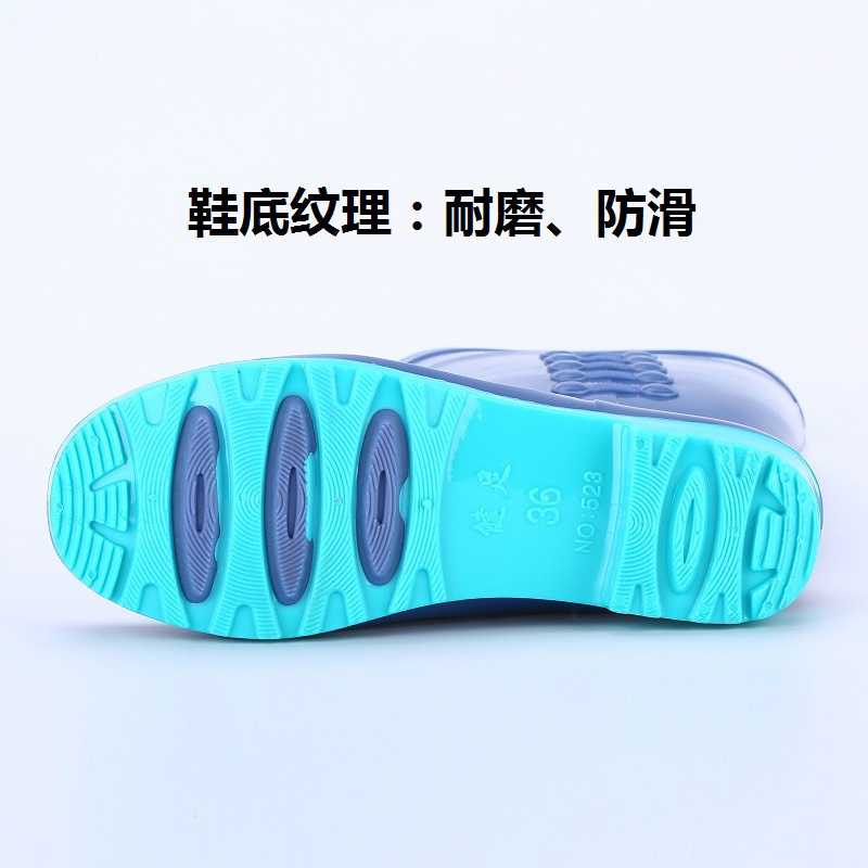 LINING AND FLEECE NON-SLIP WATERPROOF SHOES FASHION LONG BARREL RAIN BOOTS WEAR-RESISTANT PLASTIC WATER SHOES WEAR WOMENS RAIN BOOTS HIGH