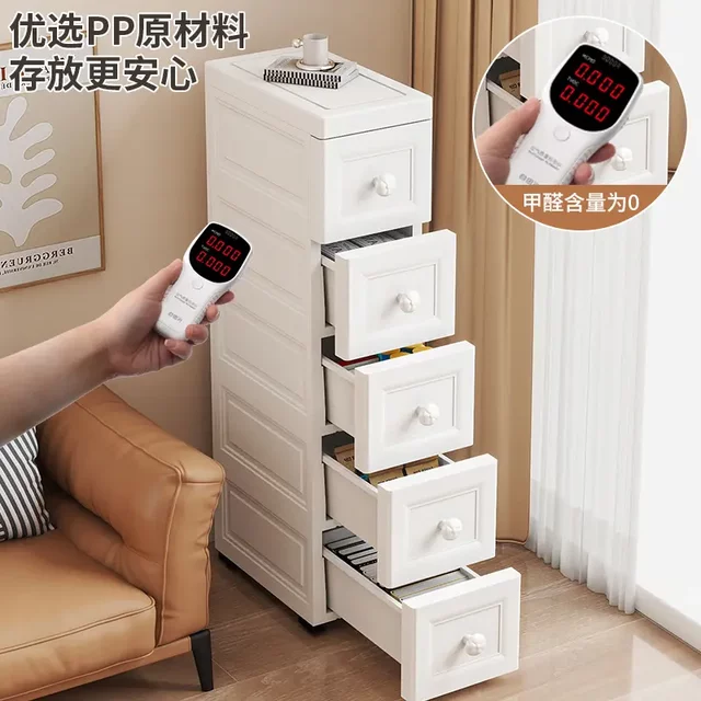 The gap storage cabinet is 15cm very narrow 25cm side joint storage rack with side slit storage rack against the wall vertical cabinet pulling storage rack